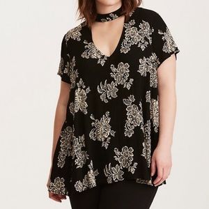 NWOT Torrid Floral Rayon Keyhole Tunic size 6 6x
